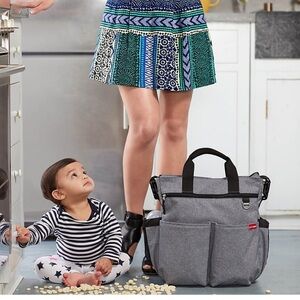 SKIP*HOP Duo Signature Diaper Bag Heather Grey Unisex